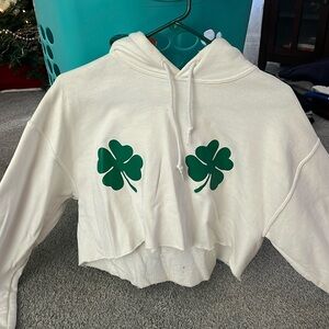 White cropped hoodie